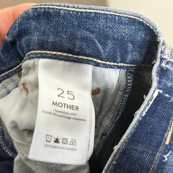 MOTHER SUPERIOR High Waisted Study Hover Jeans Peaches and Screams Sz 25 {3W16} - Picture 7 of 8